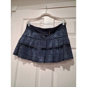 Lululemon Exploded Sashiko Cross Inkwell Pleated Pace Setter Skirt Skort 12Reg